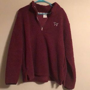 VS Pink Sherpa fleece zip up